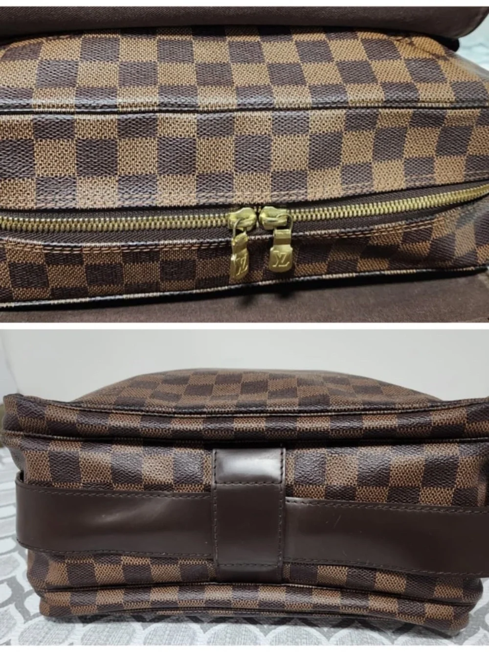 Authentic This authentic LOUIS VUITTON Damier Canvas Naviglio Messenger Bag Brow